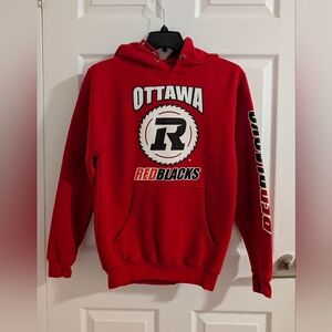 CFL Ottawa Redblacks Hoodie Red Graphic Sweatshirt Unisex - Mens XS / Women's S